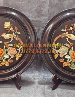 Tranh dĩa gỗ trắc ta
