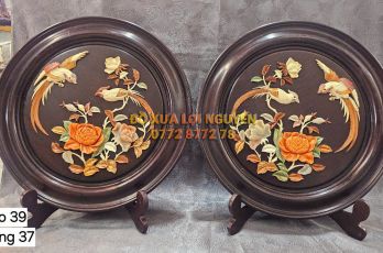 Tranh dĩa gỗ trắc ta