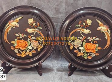 Tranh dĩa gỗ trắc ta