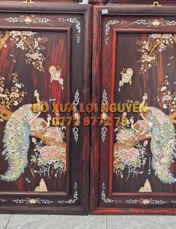 Tranh gỗ trắc ta. Tích phu thê viên mãn