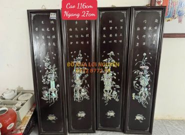 Tranh tứ bình, gỗ gõ mật