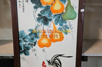 Tranh gốm tàu khung gỗ
