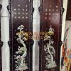 Tranh tứ quý cẩn ốc Singapore, gỗ gõ mật