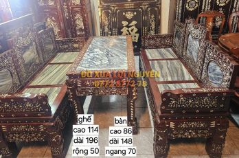 Trường kỷ cẩm lai 3 món, cẩn ốc đẹp