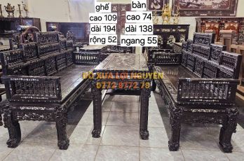 Trường kỷ song tiện 3 món - Gỗ gõ mật
