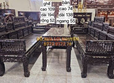 Trường kỷ song tiện 3 món - Gỗ gõ mật