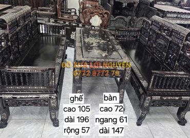 Trường kỷ song tiện vai cuộn, 3 món, cẩn ốc vip