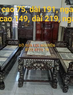 Trường kỷ ngũ sơn đại, cẩn ốc tứ diện, gỗ gõ mật