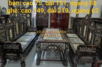 Trường kỷ ngũ sơn đại, cẩn ốc tứ diện, gỗ gõ mật