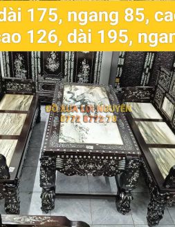 Trường kỷ đại sơn 3 món, gỗ gõ mật, cẩn ốc tứ diện