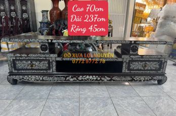 Kệ Tivi cẩn ốc đẹp, gỗ gõ mật