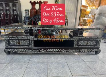 Kệ Tivi cẩn ốc đẹp, gỗ gõ mật