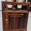 Tủ tivi gỗ cẩm lai xưa, đục hoa hồng