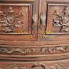 Tủ tivi gỗ cẩm lai xưa, đục hoa hồng