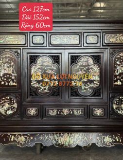 Tủ thờ gỗ gõ mật cẩn ốc Singapore