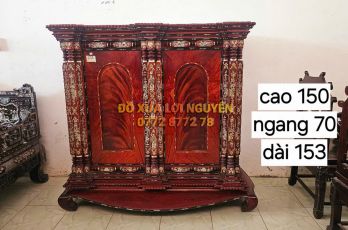 Tủ thờ gỗ gõ đỏ và căm xe, giá hữu nghị