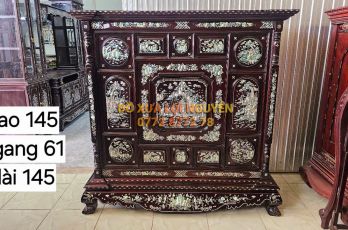Tủ thờ gỗ gõ mật cẩn ốc Singapore