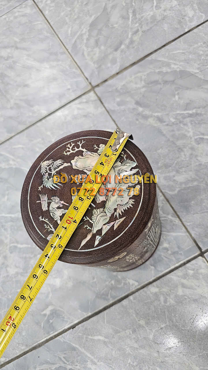 Lọ đựng trà gỗ cẩm lai xưa