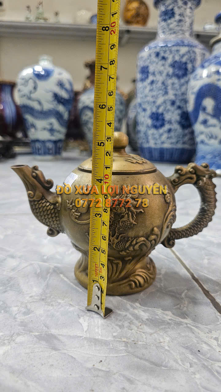 Bộ tách trà chất liệu đồng xưa