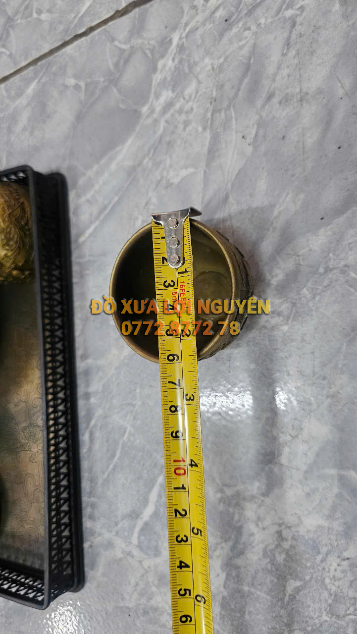 Bộ tách trà chất liệu đồng xưa