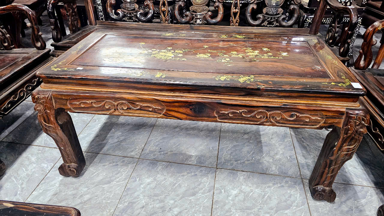 Bộ bàn gỗ mun ta xưa, 8 món rất đẹp