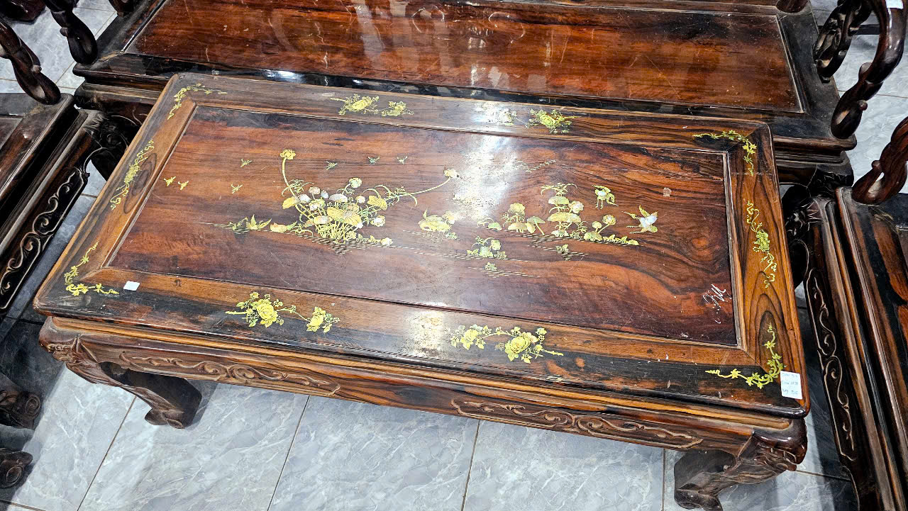 Bộ bàn gỗ mun ta xưa, 8 món rất đẹp