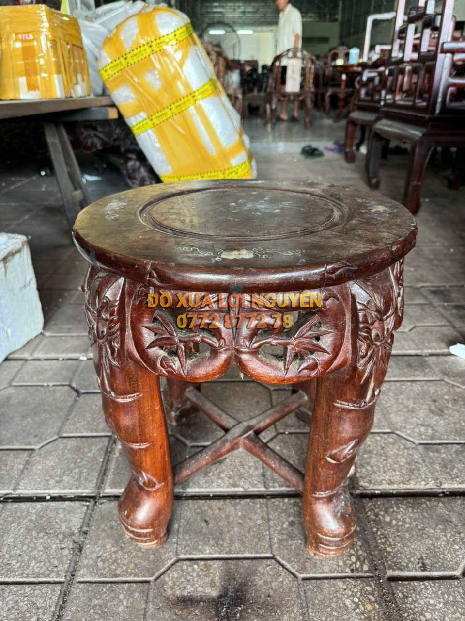 Bộ bàn gỗ gõ mật trạm đục rồng xưa đẹp