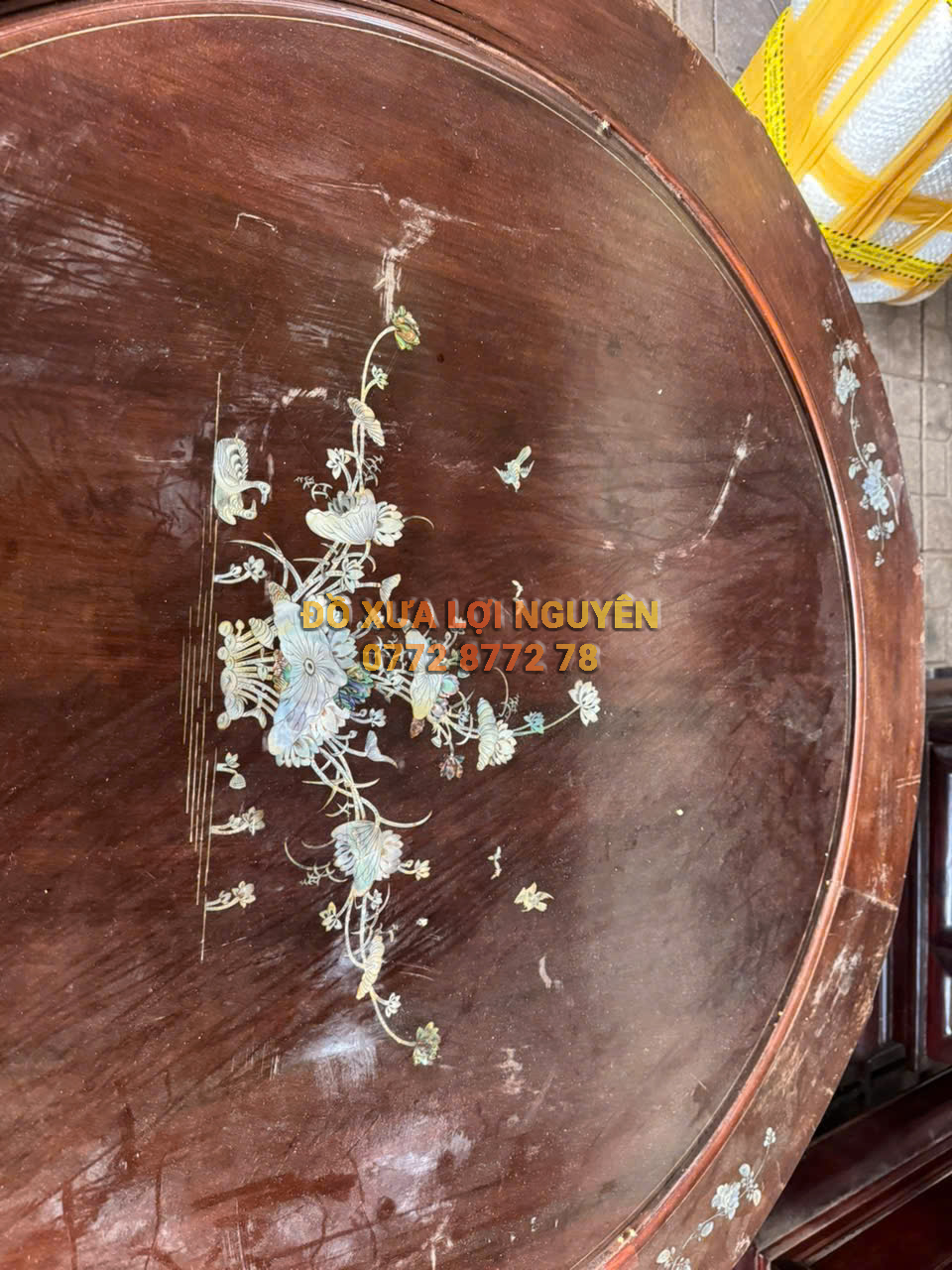 Bộ bàn gỗ gõ mật trạm đục rồng xưa đẹp