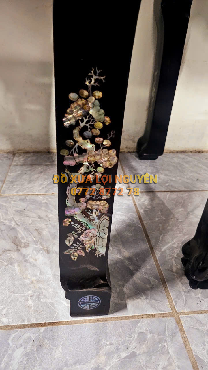 Ghế nghi thờ, gỗ gõ mật xưa, cẩn ốc đẹp