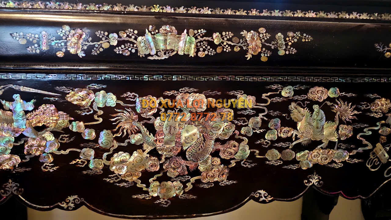 Ghế nghi thờ, gỗ gõ mật xưa, cẩn ốc đẹp