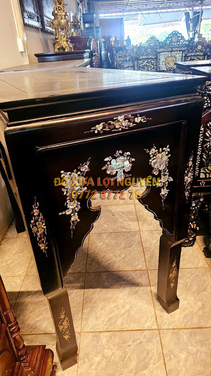 Ghế nghi thờ, gỗ gõ mật xưa, cẩn ốc đẹp