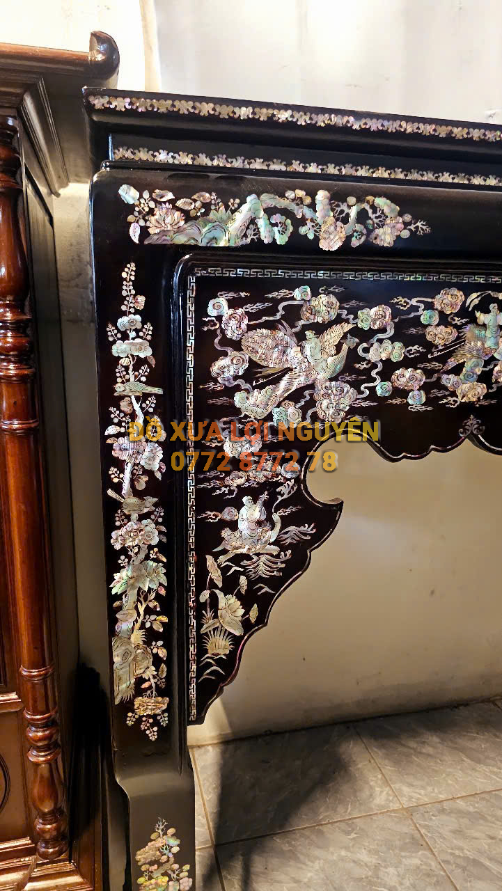 Ghế nghi thờ, gỗ gõ mật xưa, cẩn ốc đẹp