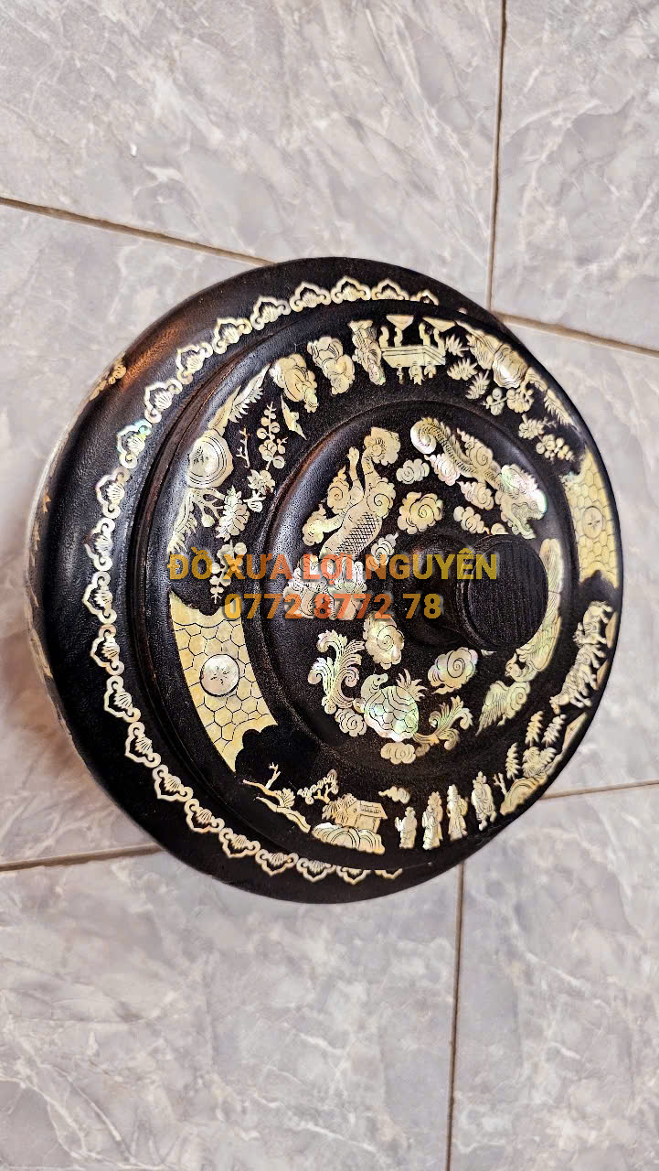 Hủ ủ trà, gỗ gõ mật nguyên khối, ốc ngã vàng chanh