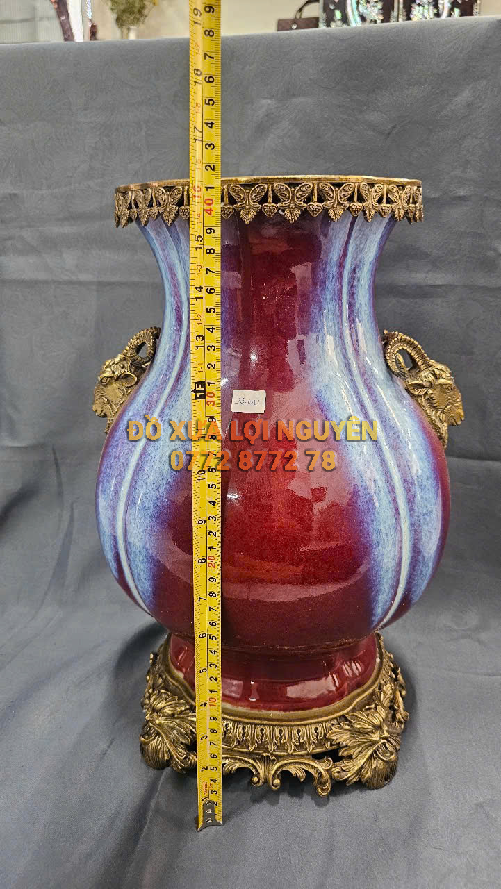 Bình gốm Tàu xuất Âu bọc đồng vip