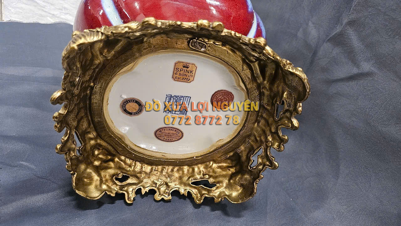 Bình gốm Tàu xuất Âu bọc đồng vip