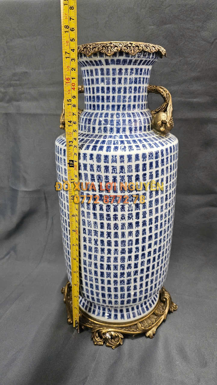 Bình gốm Tàu xuất Âu bọc đồng vip