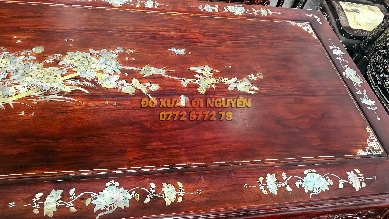 Bàn ăn gỗ cẩm lai 9 món xưa, đẹp giá rẻ