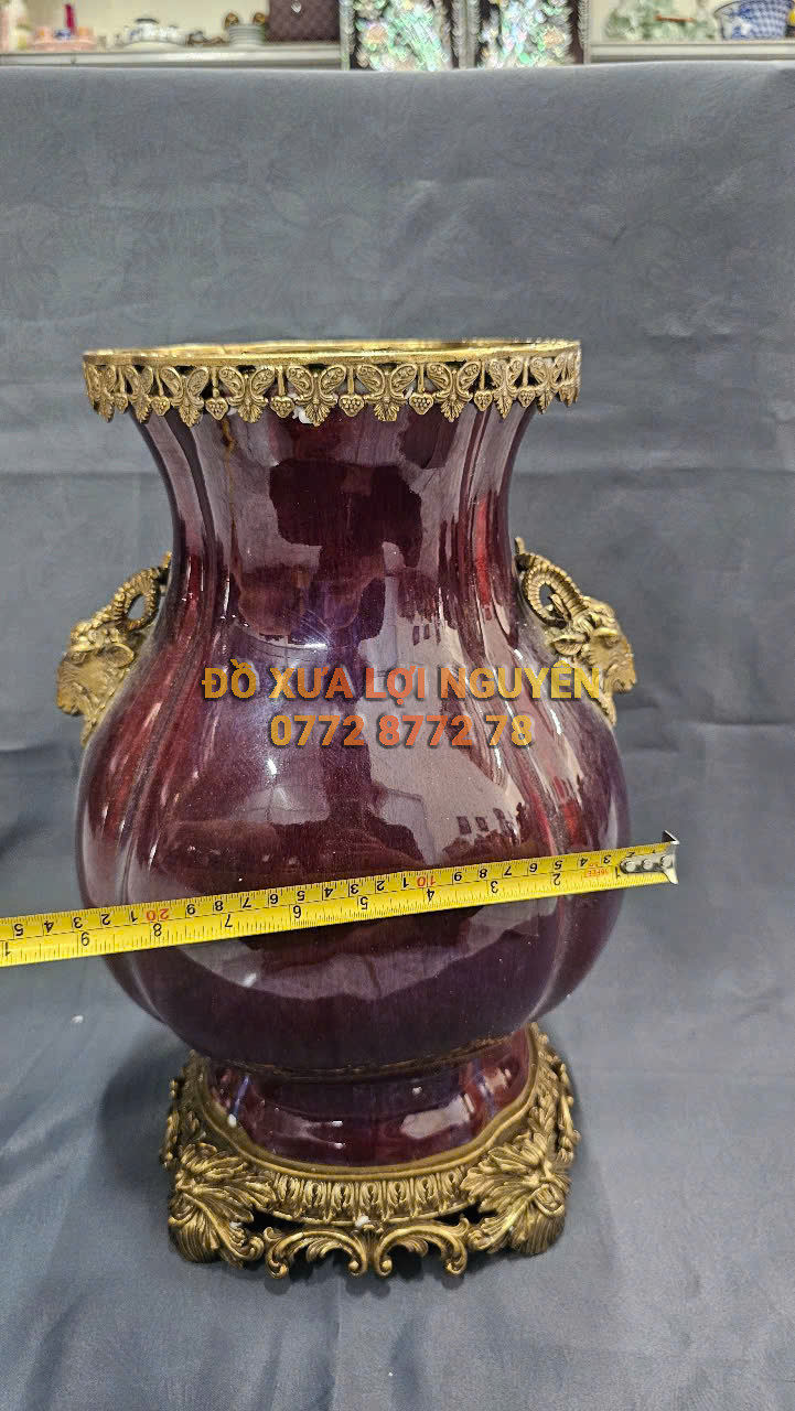 Bình gốm Tàu xuất Âu bọc đồng vip