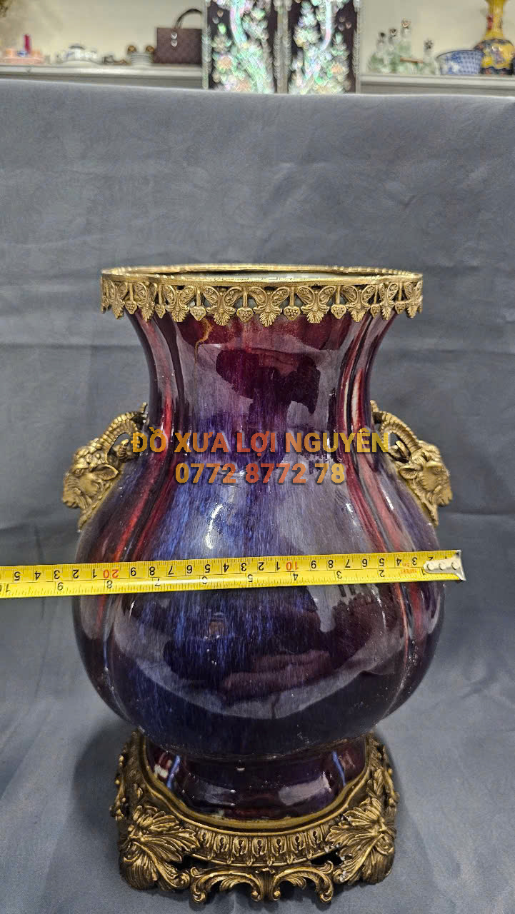 Bình gốm Tàu xuất Âu bọc đồng vip