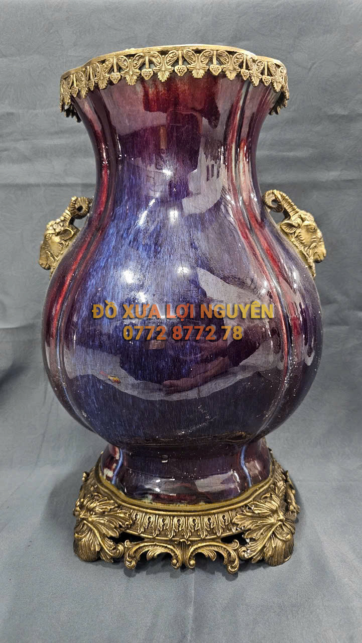 Bình gốm Tàu xuất Âu bọc đồng vip
