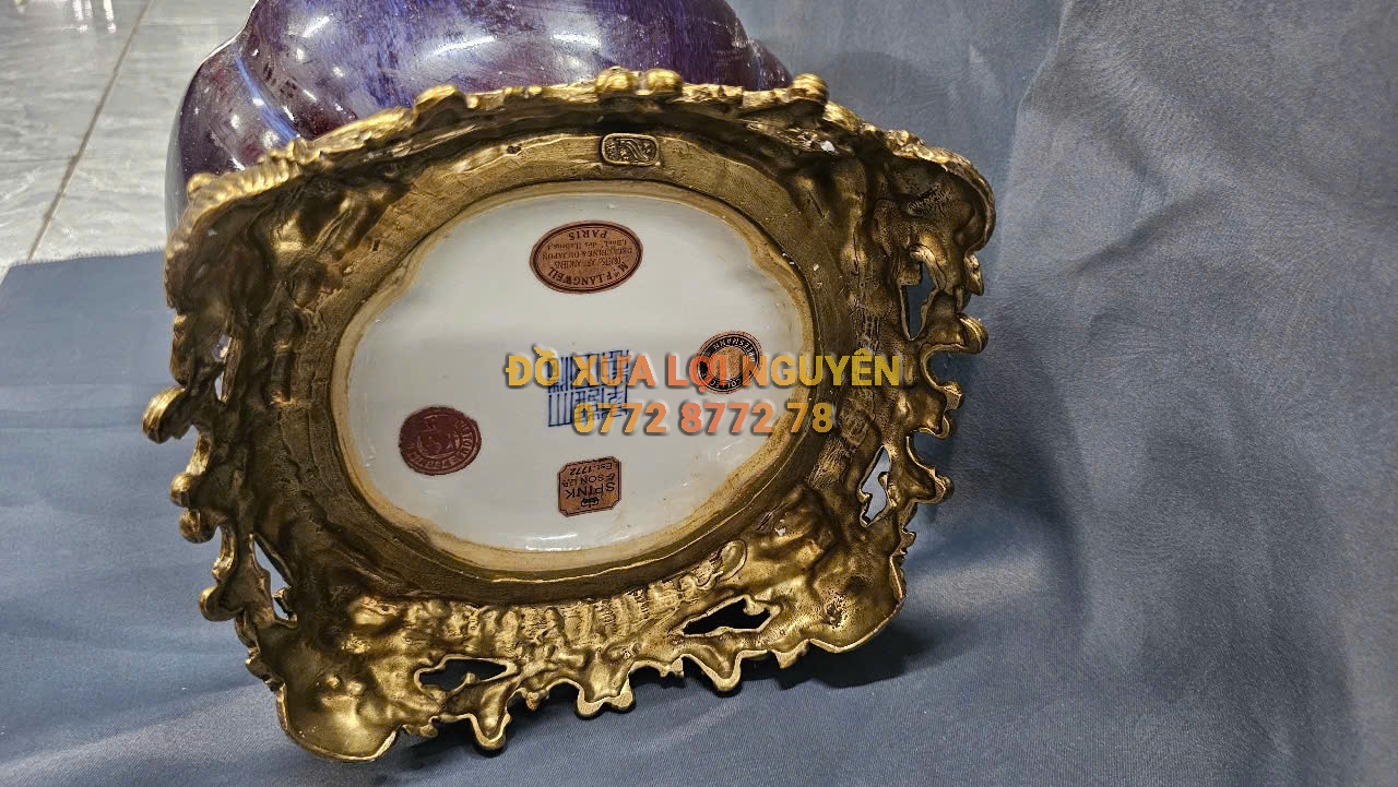 Bình gốm Tàu xuất Âu bọc đồng vip