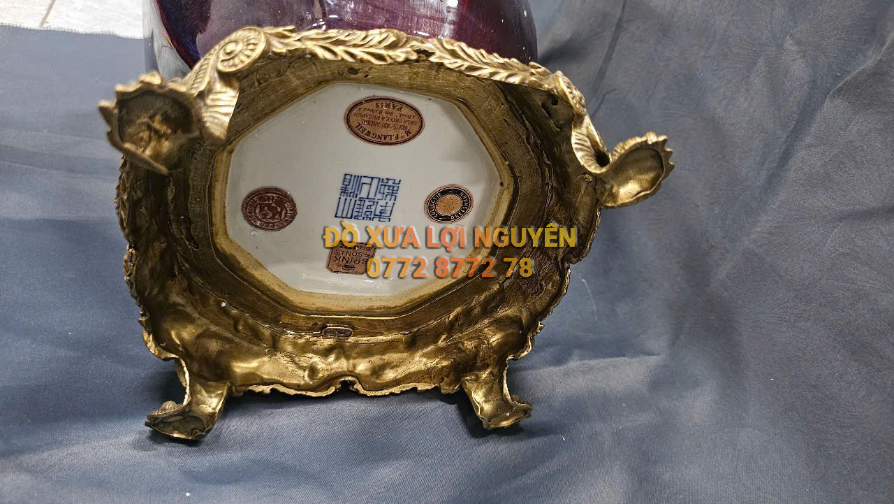 Bình gốm Tàu xuất Âu bọc đồng vip