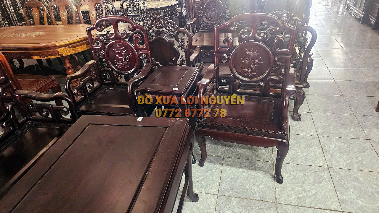 Bộ móc tàu 8 món gỗ trắc ta xưa đẹp