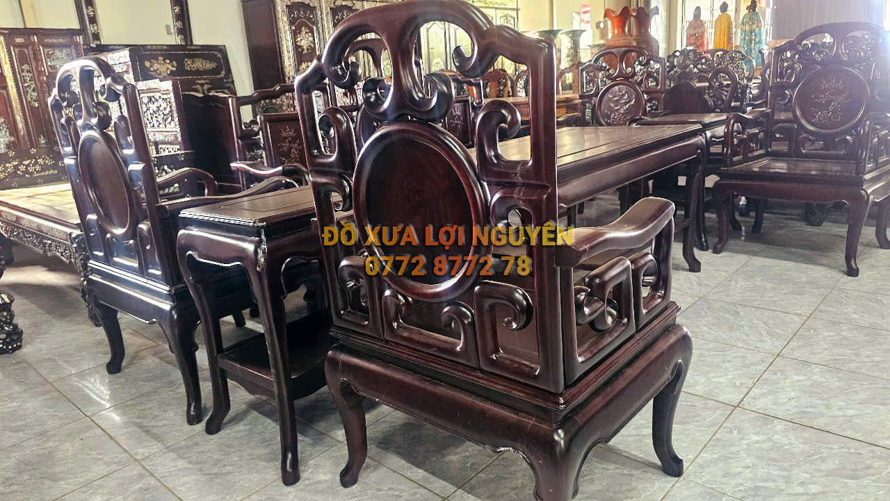 Bộ móc tàu 8 món gỗ trắc ta xưa đẹp