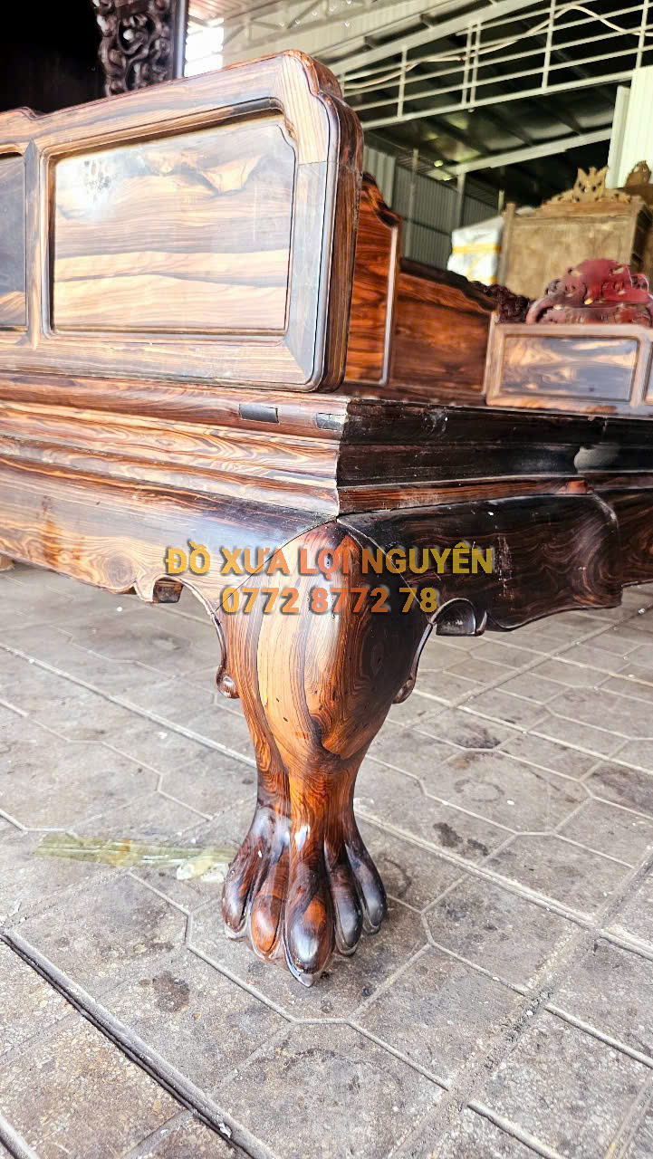Giường gỗ mun ta, mặt gỗ hương ta xưa, đẹp vip