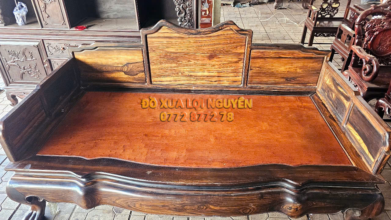 Giường gỗ mun ta, mặt gỗ hương ta xưa, đẹp vip