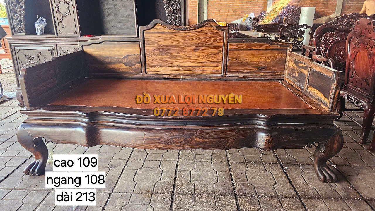 Giường gỗ mun ta, mặt gỗ hương ta xưa, đẹp vip