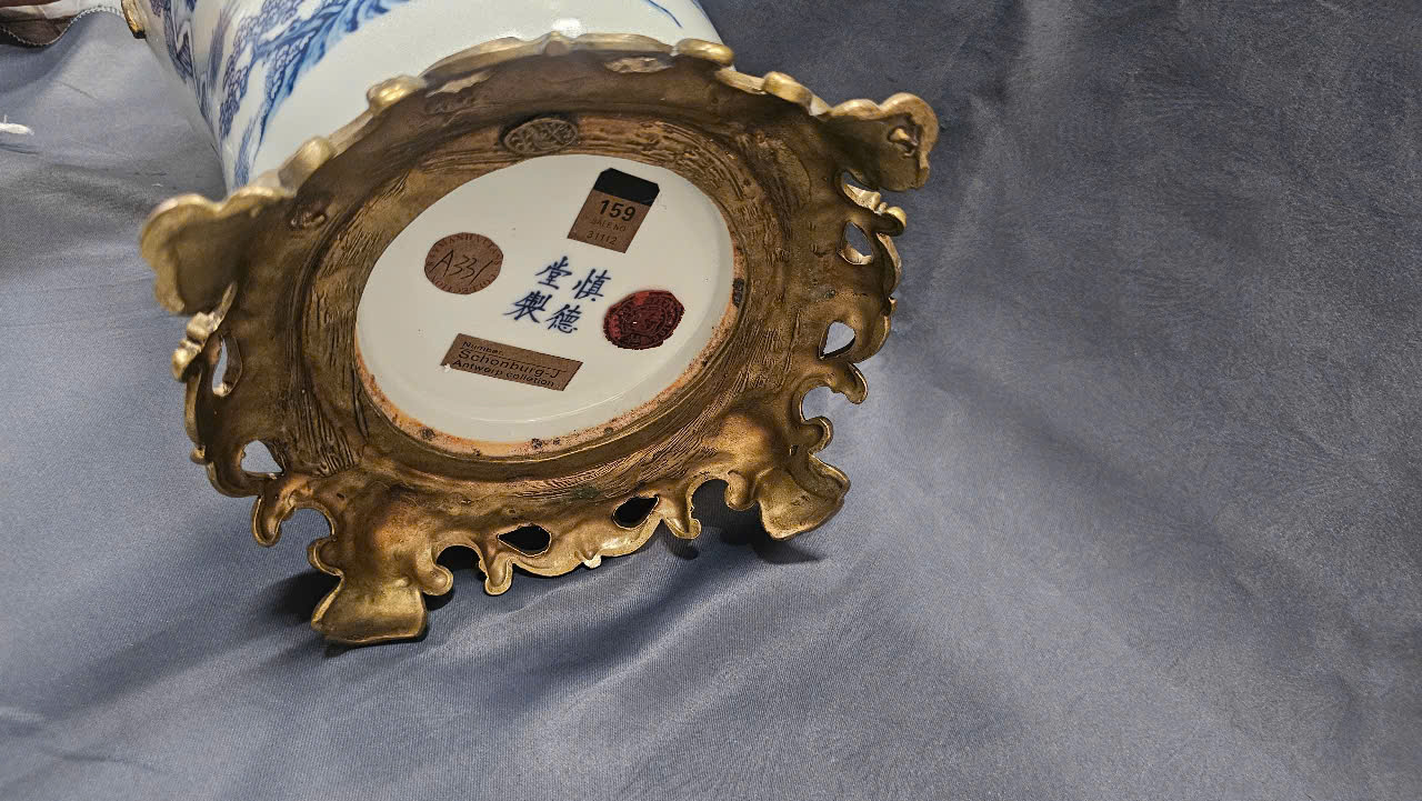 Bình gốm Tàu xuất Âu bọc đồng vip