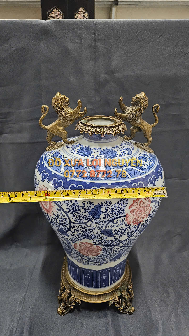 Bình gốm Tàu xuất Âu bọc đồng vip