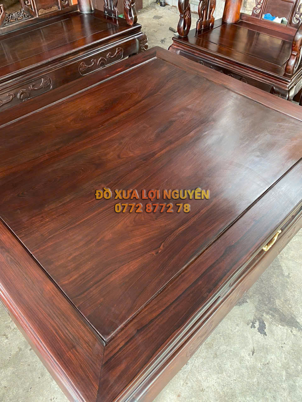 Bộ bàn quốc voi 10 món, gỗ trắc ta xưa, tay 12 hiếm gặp